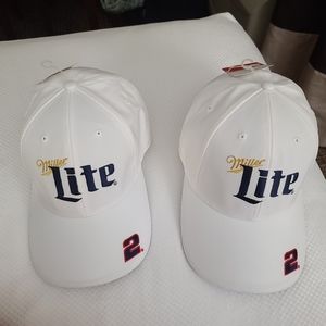2 NWT Miller lite Nascar hats